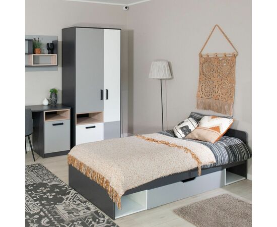 Тумба ТВ «Квадро» 100, Антрацит/Дуб эндгрейн/Шиншилла/Белый, изображение 6 | Интернет магазин мебели и декора LifeDekor