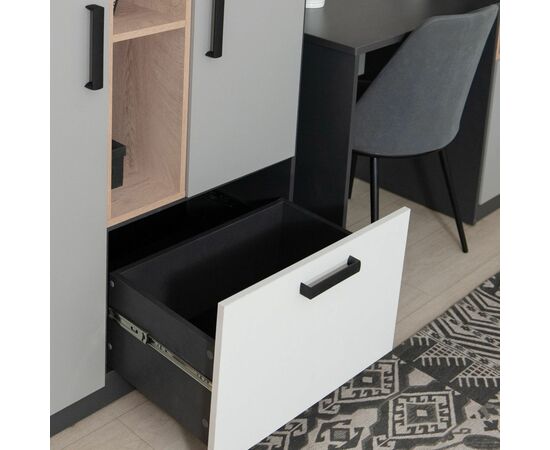 Комод «Квадро» 90, Антрацит/Дуб эндгрейн/Шиншилла/Белый, изображение 9 | Интернет магазин мебели и декора LifeDekor