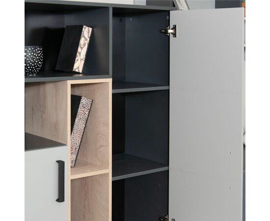 Шкаф «Квадро», Антрацит/Шиншилла/Белый, изображение 10 | Интернет магазин мебели и декора LifeDekor