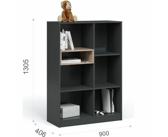 Комод «Квадро» 90, Антрацит/Дуб эндгрейн/Шиншилла/Белый, изображение 3 | Интернет магазин мебели и декора LifeDekor