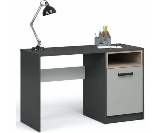 Стол «Квадро» 120, Антрацит/Белый/Дуб эндгрейн/Шиншилла, изображение 2 | Интернет магазин мебели и декора LifeDekor