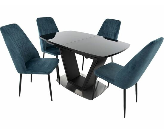 Стол «Севилья» MODERN ПМ стекло OPTI, черный, изображение 8 | Интернет магазин мебели и декора LifeDekor