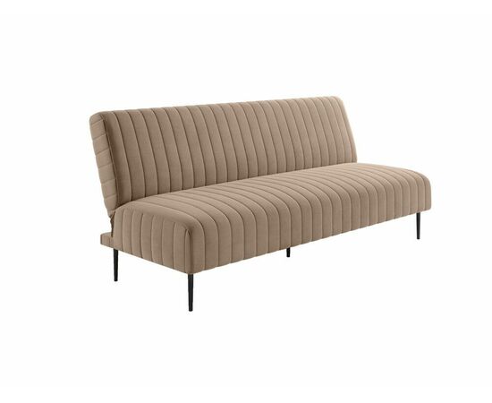 Baccara диван-кровать трехместный прямой без подлокотников, бархат бежевый 05 | Интернет магазин мебели и декора LifeDekor