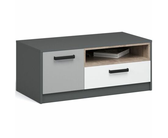 Тумба ТВ «Квадро» 100, Антрацит/Дуб эндгрейн/Шиншилла/Белый | Интернет магазин мебели и декора LifeDekor
