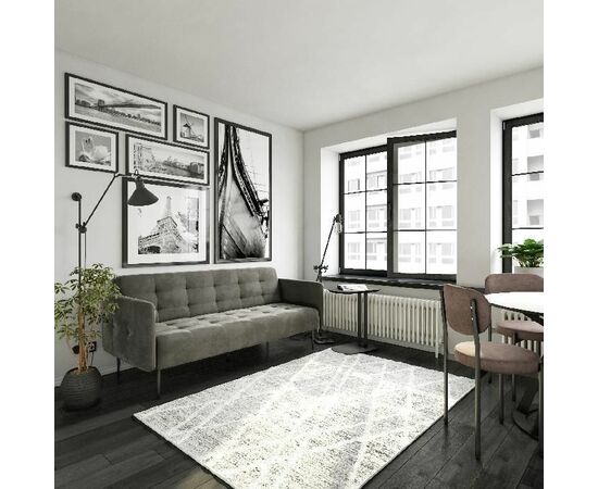 Monaco диван-кровать прямой с подлокотниками, трехместный, бархат серый 27, изображение 4 | Интернет магазин мебели и декора LifeDekor