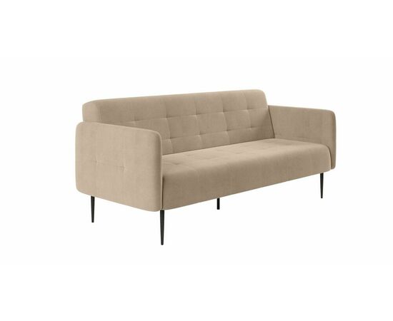 Monaco диван-кровать прямой с подлокотниками, трехместный, бархат бежевый 5 | Интернет магазин мебели и декора LifeDekor