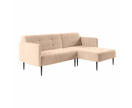 Monaco диван-кровать с шезлонгом, с подлокотниками, бархат бежевый 5, изображение 4 | Интернет магазин мебели и декора LifeDekor