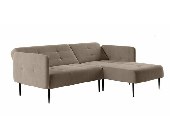 Monaco диван-кровать с шезлонгом, с подлокотниками, бархат пепельно-бежевый 25, изображение 2 | Интернет магазин мебели и декора LifeDekor