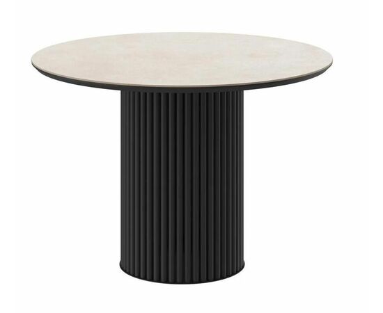 Стол DikLine AKR120 Керамика Krater Perla (бежевый матовый)/подстолье черное/опоры черные (2 уп.), | Интернет магазин мебели и декора LifeDekor