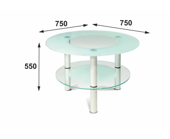 ъСтол журнальный Кристалл 3 алюминий/прозрачное | Интернет магазин мебели и декора LifeDekor