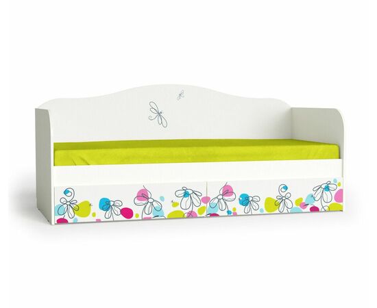 Кровать "Цветы"  Белый шёлк | Интернет магазин мебели и декора LifeDekor