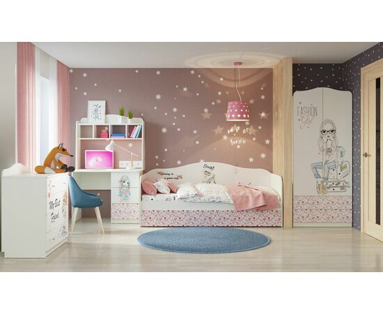 Шкаф "Девочки", Белый шёлк, изображение 4 | Интернет магазин мебели и декора LifeDekor