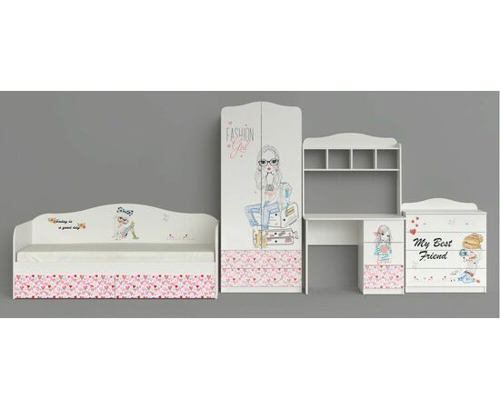 Комод "Девочки", Белый шёлк, изображение 3 | Интернет магазин мебели и декора LifeDekor