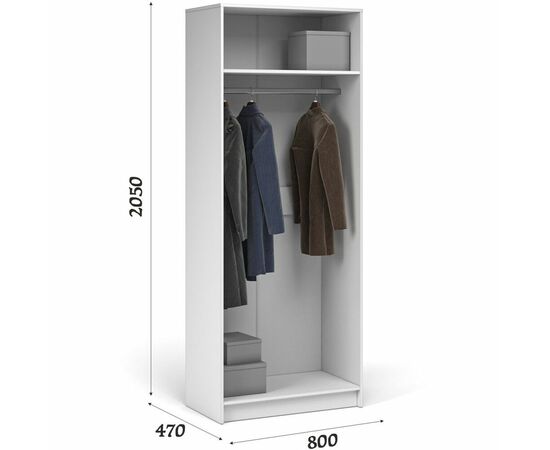 Шкаф «Чикаго» 2д, белый, изображение 3 | Интернет магазин мебели и декора LifeDekor