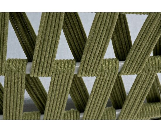 "Диего" диван 2-местный плетеный из роупа, каркас алюминий светло-серый (RAL7035) муар, роуп салатовый меланж круглый, ткань светло-серая, изображение 6 | Интернет магазин мебели и декора LifeDekor