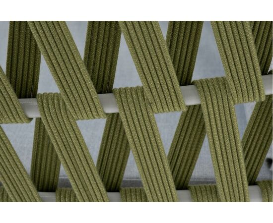 "Диего" кресло плетеное из роупа, каркас алюминий светло-серый (RAL7035) муар, роуп салатовый меланж круглый, ткань светло-серая, изображение 7 | Интернет магазин мебели и декора LifeDekor