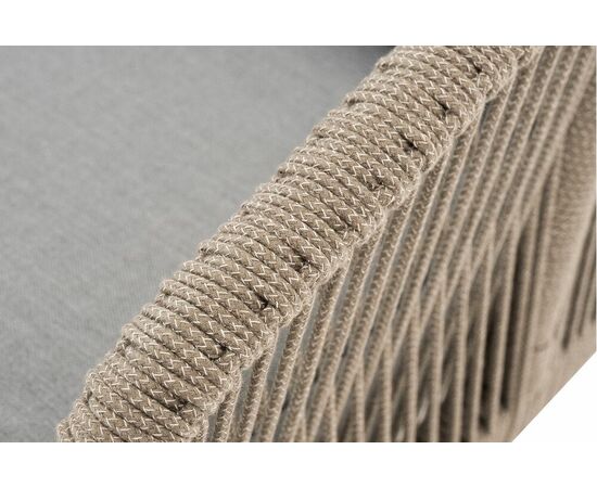"Канны" диван 2-местный плетеный из роупа, каркас алюминий светло-серый (RAL7035) шагрень, роуп серый меланж круглый, ткань светло-серая, изображение 6 | Интернет магазин мебели и декора LifeDekor