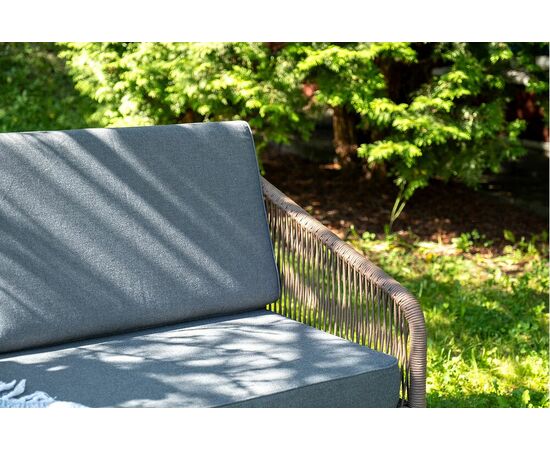 "Канны" лаунж-зона 4-местная из роупа со столом "Верона" (серый гранит), каркас алюминиевый коричневый, роуп коричневый, изображение 9 | Интернет магазин мебели и декора LifeDekor