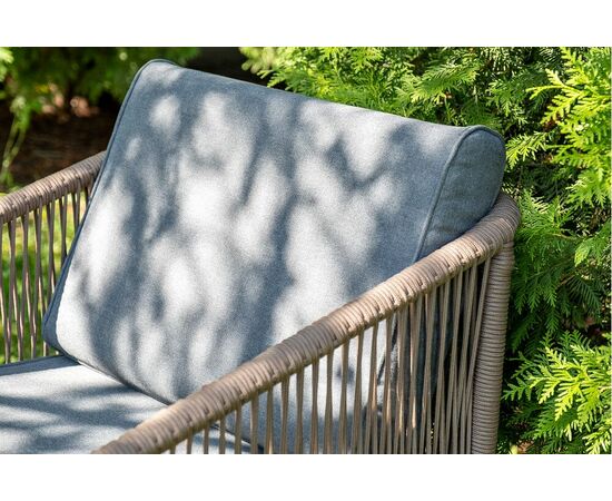 "Канны" лаунж-зона 4-местная из роупа со столом "Верона" (серый гранит), каркас алюминиевый коричневый, роуп коричневый, изображение 10 | Интернет магазин мебели и декора LifeDekor