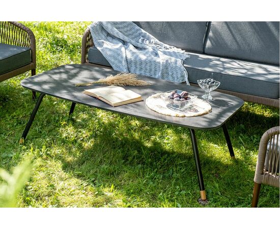 "Канны" лаунж-зона 4-местная из роупа со столом "Верона" (серый гранит), каркас алюминиевый коричневый, роуп коричневый, изображение 15 | Интернет магазин мебели и декора LifeDekor