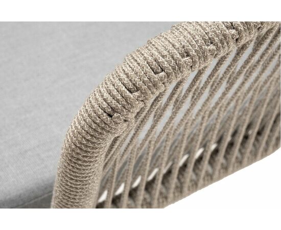 "Марсель" стул плетеный из роупа, каркас алюминий светло-серый (RAL7035) муар, роуп серый меланж круглый, ткань светло-серая, изображение 4 | Интернет магазин мебели и декора LifeDekor