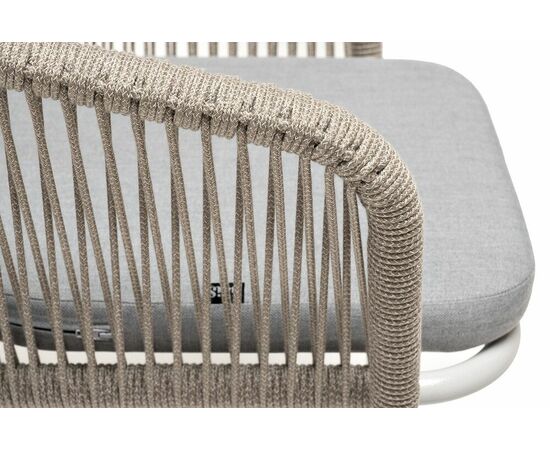"Марсель" стул плетеный из роупа, каркас алюминий светло-серый (RAL7035) муар, роуп серый меланж круглый, ткань светло-серая, изображение 8 | Интернет магазин мебели и декора LifeDekor
