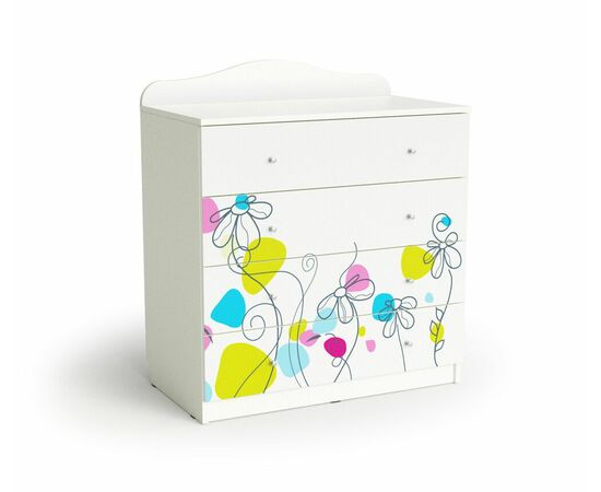 Комод "Цветы", Белый шёлк | Интернет магазин мебели и декора LifeDekor