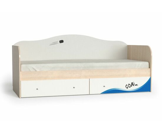 Кровать "Хоккей" Шимо светлый/Белый шёлк | Интернет магазин мебели и декора LifeDekor