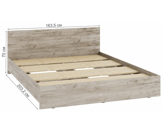 Кровать Адайн КР-160 160х200 дуб крафт серый / дуб крафт серый, изображение 2 | Интернет магазин мебели и декора LifeDekor