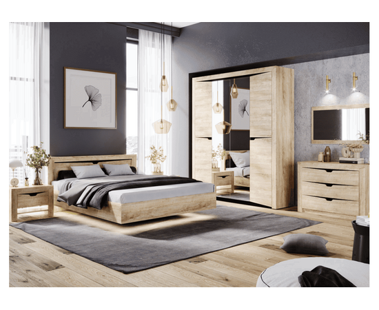 Кровать Магантия 160х200 с ПМ парящая дуб баррик, изображение 13 | Интернет магазин мебели и декора LifeDekor