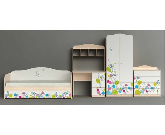 Стол письменный "Цветы", Белый шёлк, изображение 4 | Интернет магазин мебели и декора LifeDekor