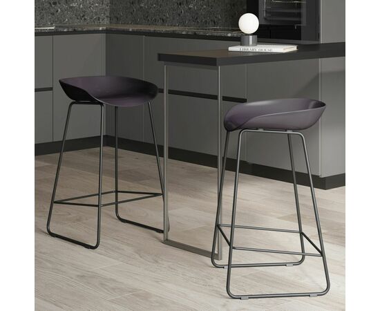 Стул полубарный Leo пластик серый, изображение 13 | Интернет магазин мебели и декора LifeDekor