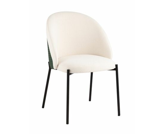 Стул обеденный Adelinde бежевый с зеленой экокожей | Интернет магазин мебели и декора LifeDekor