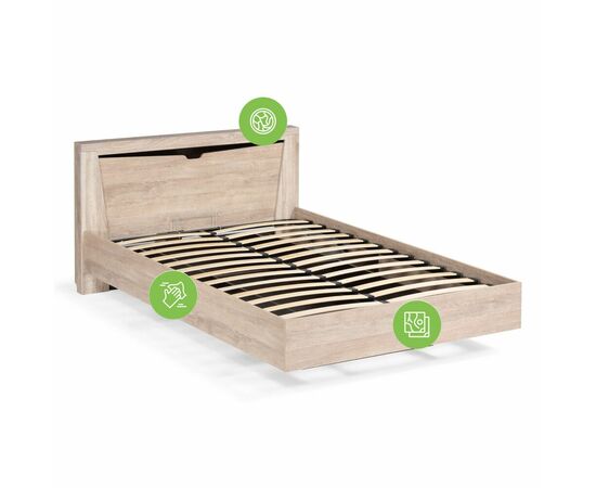 Кровать Магантия 140х200 сПМ парящая дуб баррик, изображение 17 | Интернет магазин мебели и декора LifeDekor