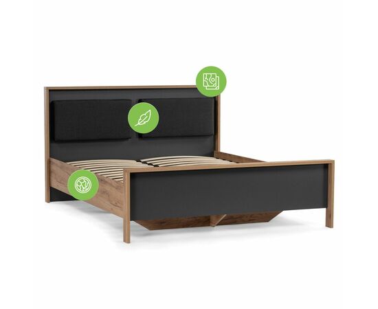 Кровать Тхан 180х200 дуб крафт золотой / антрацит, изображение 17 | Интернет магазин мебели и декора LifeDekor