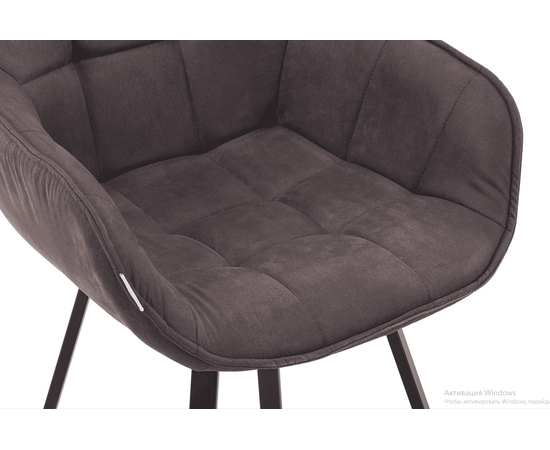 Полукресло поворотное Milan велюр темно-коричневый/черные опоры, изображение 6 | Интернет магазин мебели и декора LifeDekor