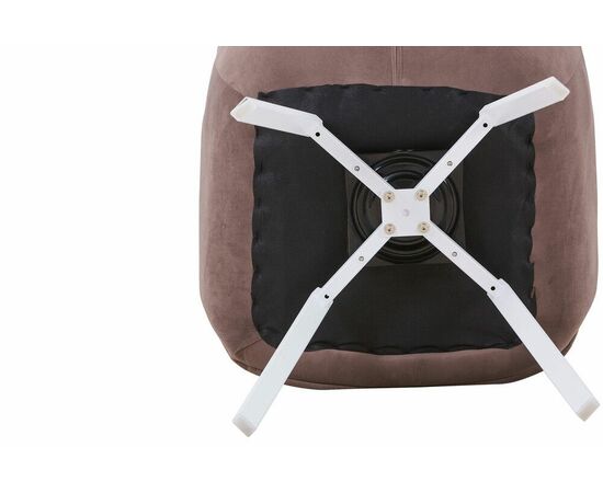 Полукресло поворотное Milan велюр темный латте/белые опоры, изображение 6 | Интернет магазин мебели и декора LifeDekor