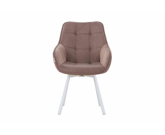 Полукресло поворотное Milan велюр темный латте/белые опоры, изображение 3 | Интернет магазин мебели и декора LifeDekor