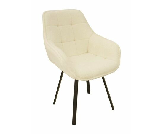 Полукресло поворотное Milan белый букле/черные опоры | Интернет магазин мебели и декора LifeDekor