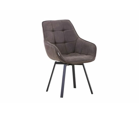 Полукресло поворотное Milan велюр темно-коричневый/черные опоры, изображение 5 | Интернет магазин мебели и декора LifeDekor