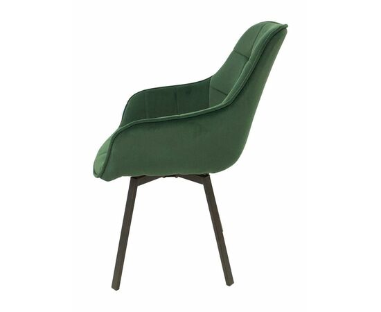 Полукресло поворотное Milan велюр зеленый/черные опоры, изображение 6 | Интернет магазин мебели и декора LifeDekor