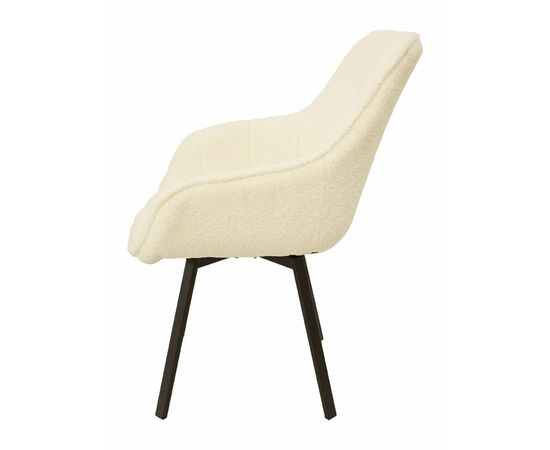 Полукресло поворотное Milan белый букле/черные опоры, изображение 7 | Интернет магазин мебели и декора LifeDekor