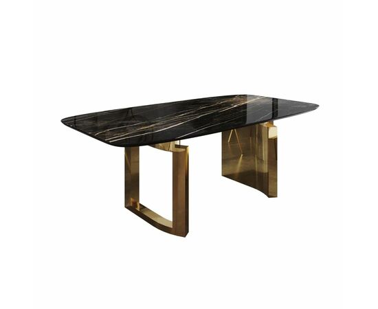 Стол обеденный Liam 200, керамика глянцевая черная, изображение 2 | Интернет магазин мебели и декора LifeDekor