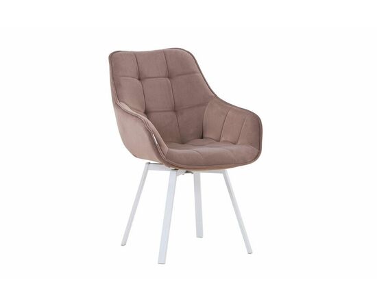 Полукресло поворотное Milan велюр темный латте/белые опоры | Интернет магазин мебели и декора LifeDekor