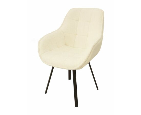 Полукресло поворотное Milan белый букле/черные опоры, изображение 3 | Интернет магазин мебели и декора LifeDekor