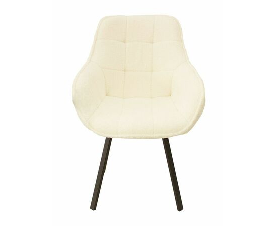 Полукресло поворотное Milan белый букле/черные опоры, изображение 2 | Интернет магазин мебели и декора LifeDekor