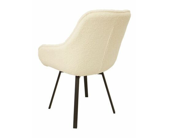 Полукресло поворотное Milan белый букле/черные опоры, изображение 5 | Интернет магазин мебели и декора LifeDekor