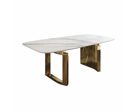 Стол обеденный Liam 230, керамика матовая белая, изображение 2 | Интернет магазин мебели и декора LifeDekor