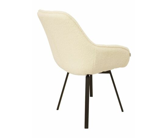 Полукресло поворотное Milan белый букле/черные опоры, изображение 6 | Интернет магазин мебели и декора LifeDekor