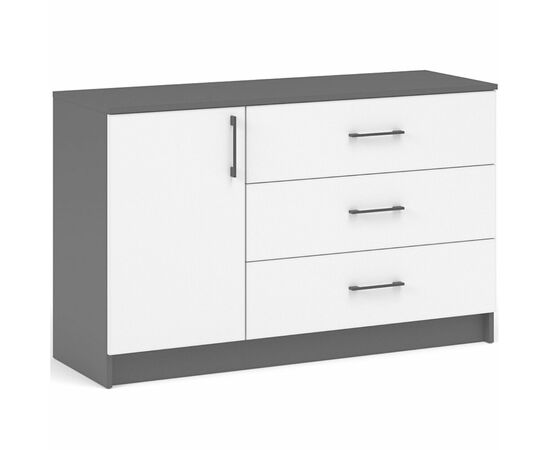 Комод «Чикаго» 1д3ящ Антрацит/Белый, изображение 2 | Интернет магазин мебели и декора LifeDekor